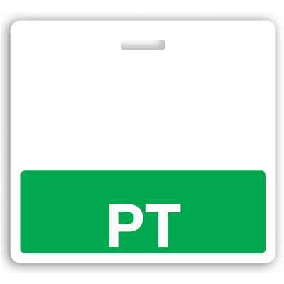 Horizontal "PT" Badge Buddies (Green bar, 3-3/32" x 3-3/8")