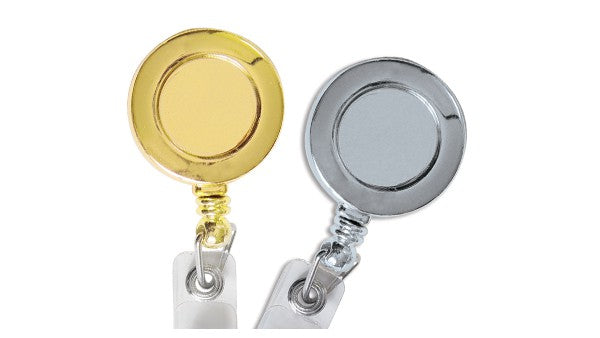 Metallic Round Badge Reel - Pack of 25
