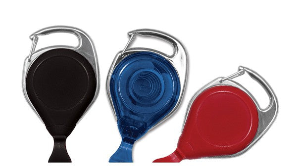 No-Twist Carabiner Badge Reels With Card Hook - Pack of 25