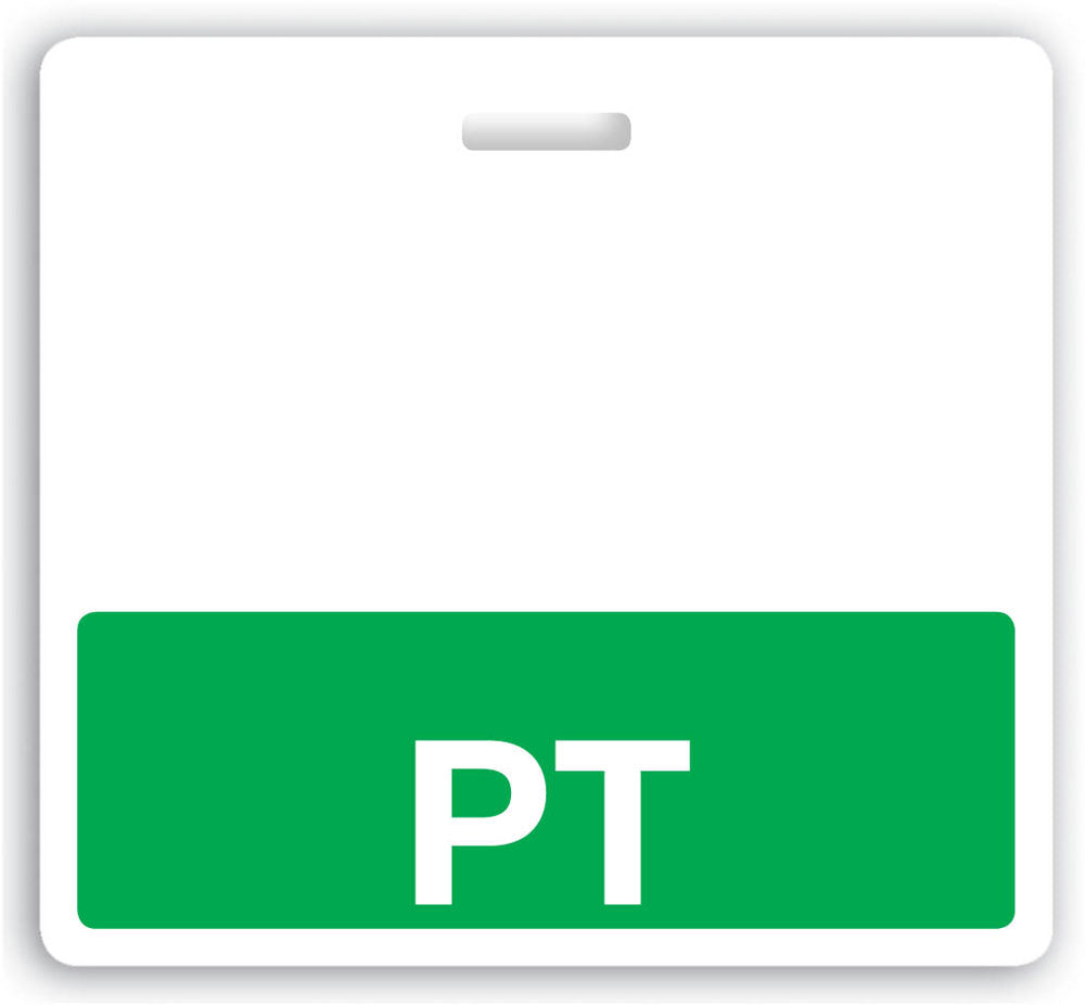 Horizontal "PT" Badge Buddies (Green bar, 3-3/32" x 3-3/8")