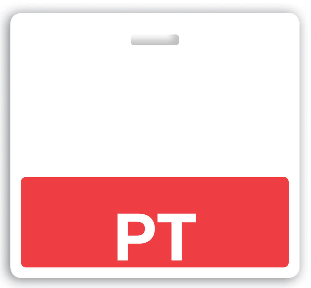 Horizontal "PT" Badge Buddies (Red bar, 3-3/32" x 3-3/8")