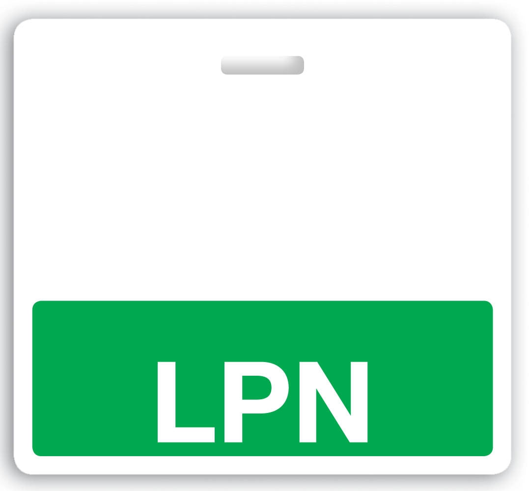 Horizontal "LPN" Badge Buddies (Green bar, 3.38" x 3.09")
