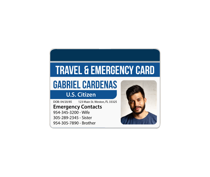 Travel & Emergency ID Card 1